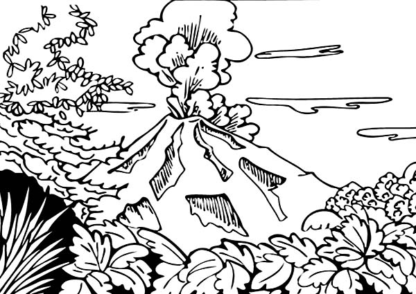 Dibujo gratuito Volcán #166610 de la coleccion Naturaleza y Estaciones para imprimir