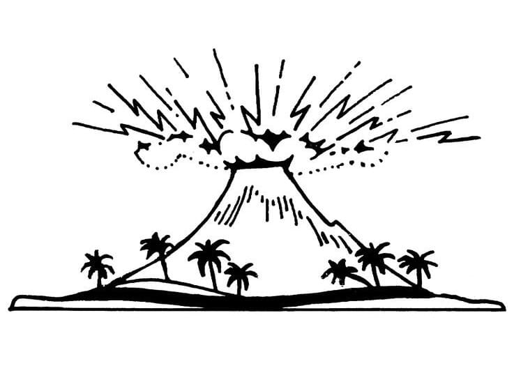 Dibujo gratuito Volcán #178059 de la coleccion Naturaleza y Estaciones para imprimir