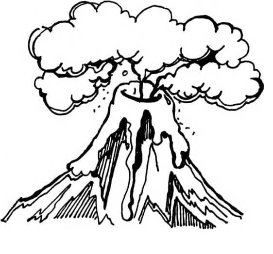 Dibujo gratuito Volcán #178065 de la coleccion Naturaleza y Estaciones para imprimir