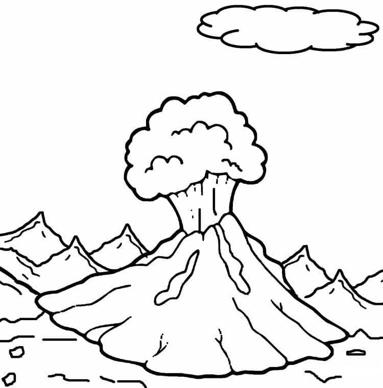 Dibujo gratuito Volcán #178086 de la coleccion Naturaleza y Estaciones para imprimir