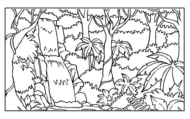Dibujo para colorear: Bosque (Naturaleza) #157014 - Dibujos para Colorear e Imprimir Gratis