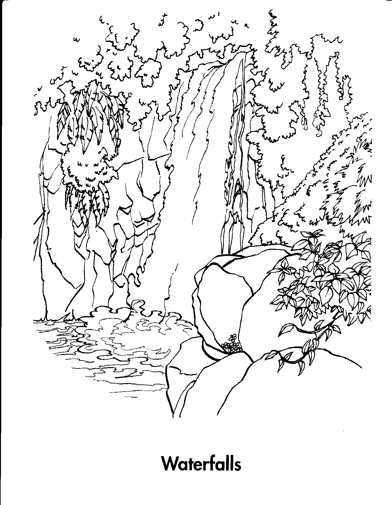 Dibujo para colorear: Caida de agua (Naturaleza) #159906 - Dibujos para Colorear e Imprimir Gratis