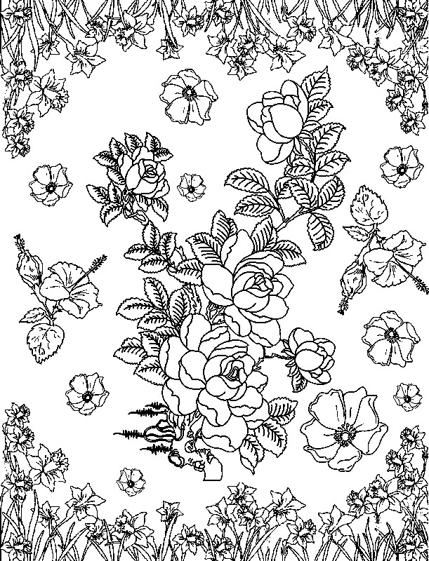 Dibujo para colorear: Flores (Naturaleza) #154993 - Dibujos para Colorear e Imprimir Gratis