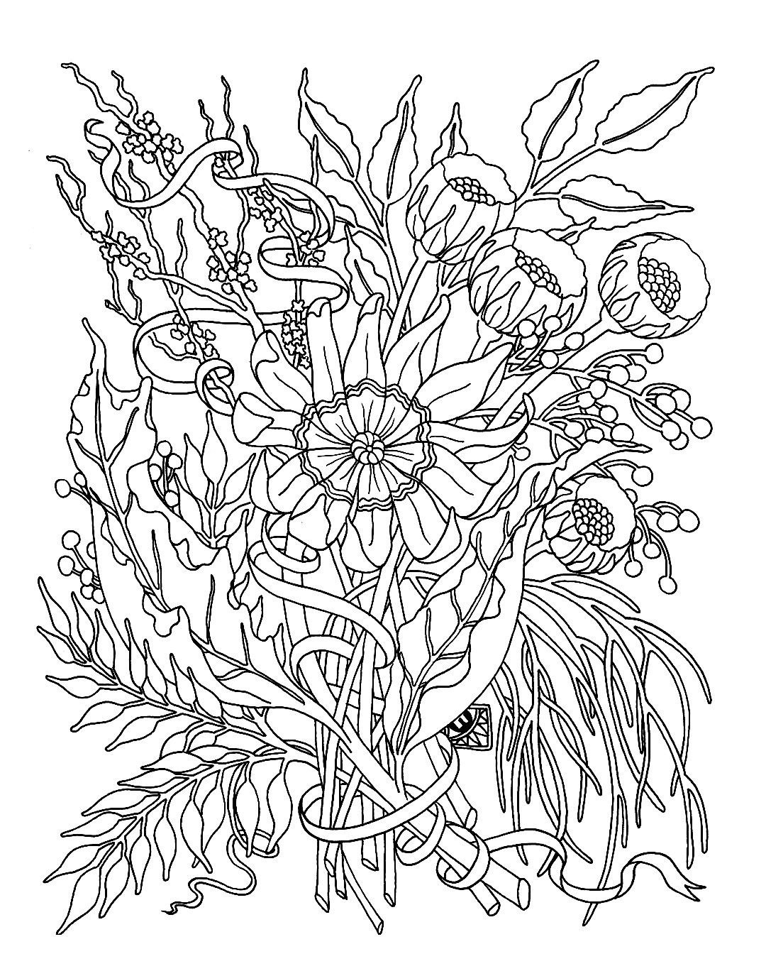 Dibujo para colorear: Flores (Naturaleza) #155012 - Dibujos para Colorear e Imprimir Gratis