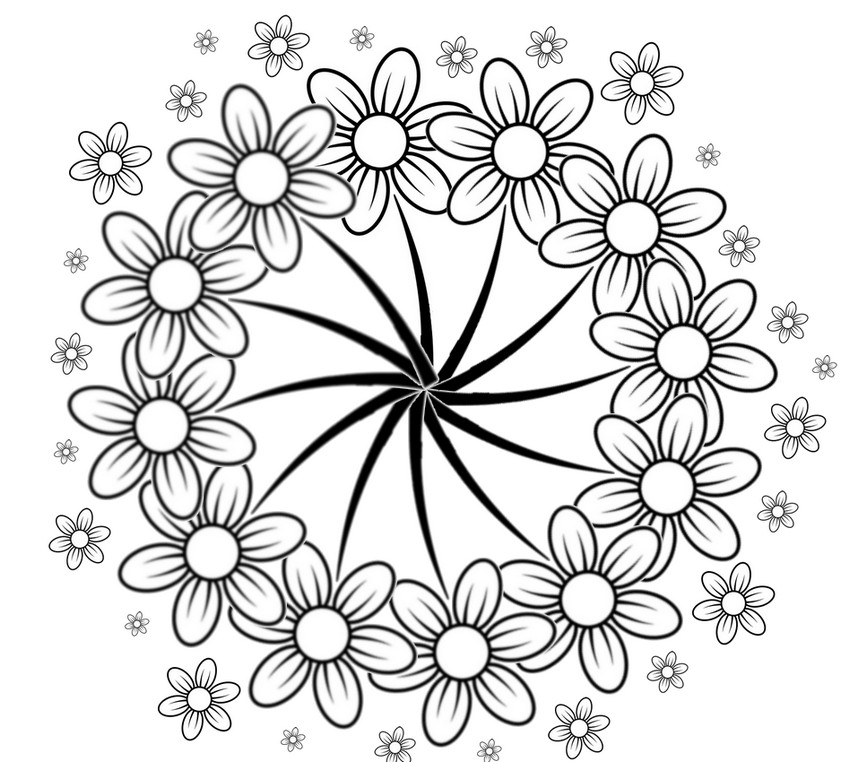 Dibujo para colorear: Flores (Naturaleza) #155029 - Dibujos para Colorear e Imprimir Gratis