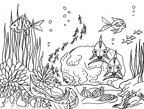 Dibujos de Fondo del mar #160102 (Naturaleza) para colorear – Páginas  imprimibles gratis