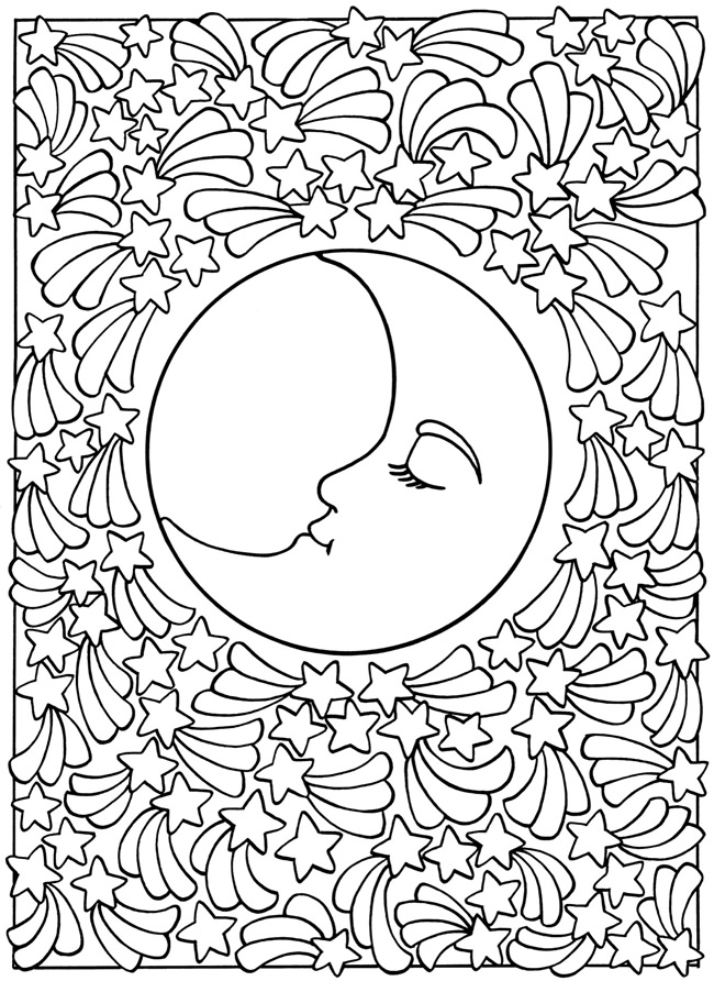 Dibujo para colorear: Luna (Naturaleza) #155660 - Dibujos para Colorear e Imprimir Gratis
