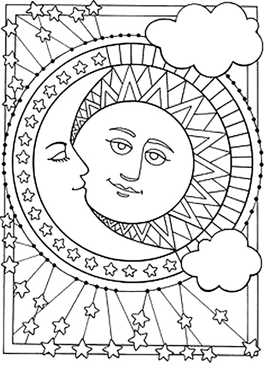 Dibujo para colorear: Luna (Naturaleza) #155665 - Dibujos para Colorear e Imprimir Gratis