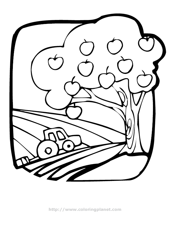 Dibujo para colorear: Manzano (Naturaleza) #163750 - Dibujos para Colorear e Imprimir Gratis