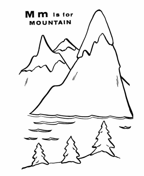 Dibujo para colorear: Montaña (Naturaleza) #156689 - Dibujos para Colorear e Imprimir Gratis