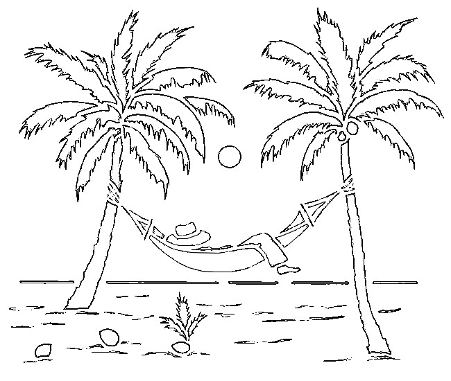 Dibujo para colorear: Playa (Naturaleza) #158998 - Dibujos para Colorear e Imprimir Gratis