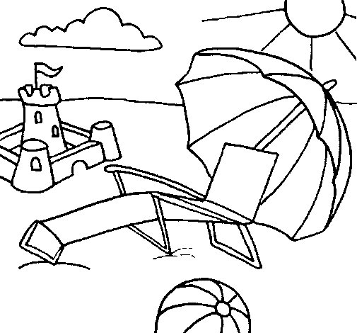 Dibujo para colorear: Playa (Naturaleza) #159038 - Dibujos para Colorear e Imprimir Gratis