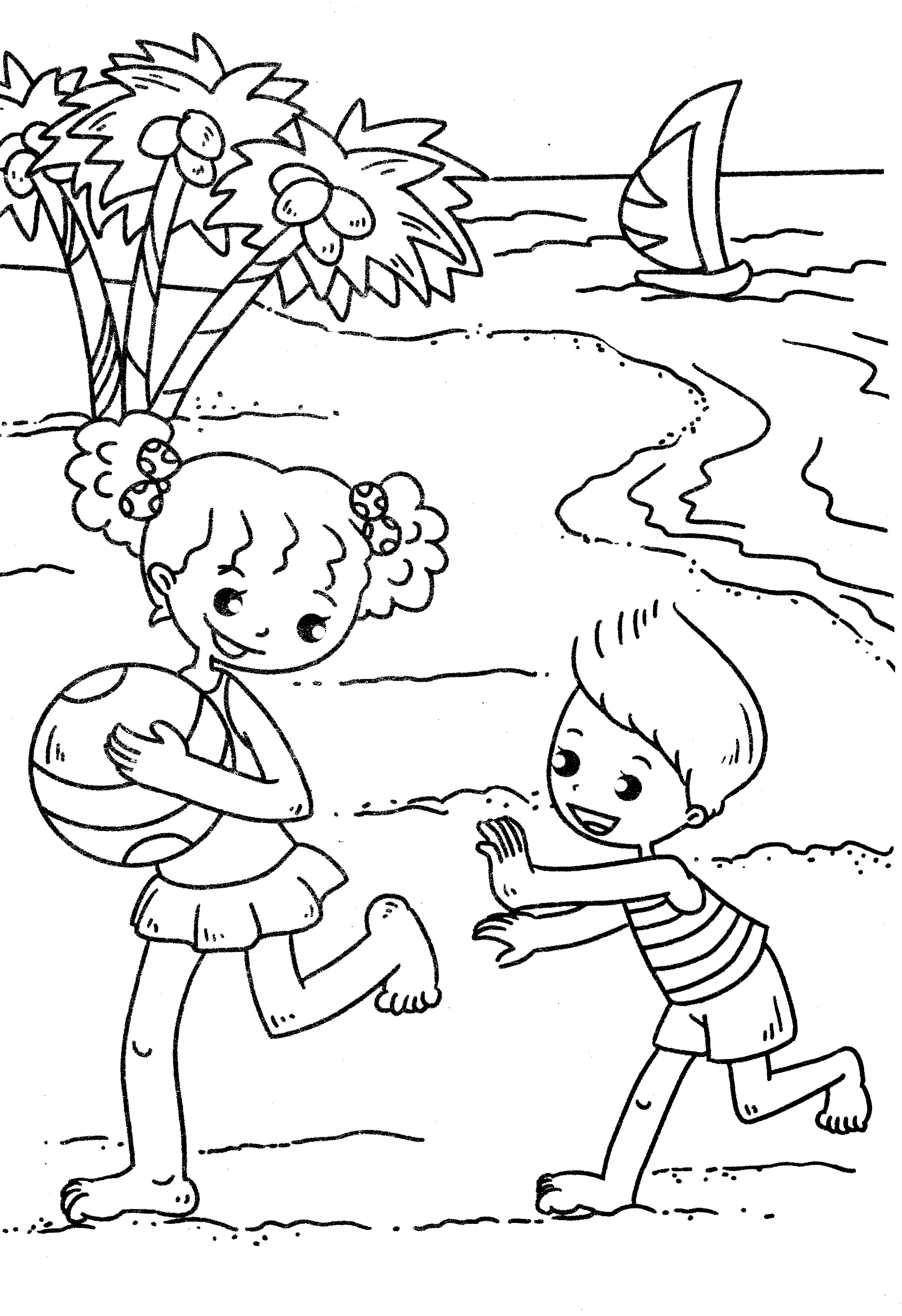 Dibujo para colorear: Playa (Naturaleza) #159072 - Dibujos para Colorear e Imprimir Gratis