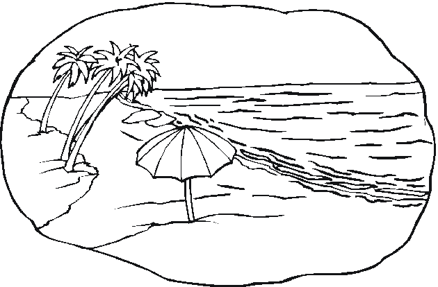 Dibujo para colorear: Playa (Naturaleza) #159124 - Dibujos para Colorear e Imprimir Gratis