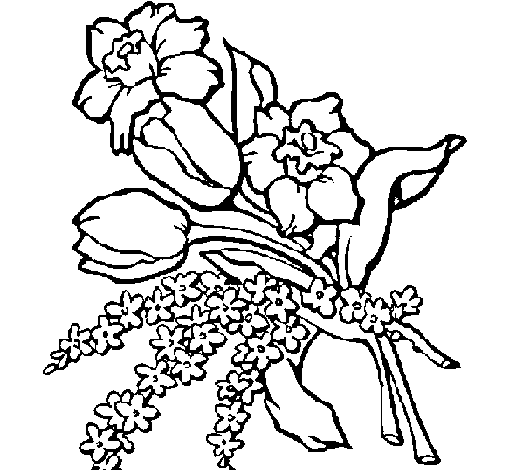 Dibujo para colorear: Ramo de flores (Naturaleza) #160801 - Dibujos para Colorear e Imprimir Gratis