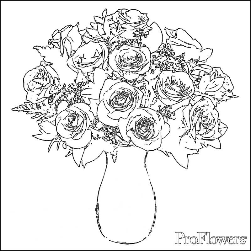 Dibujo para colorear: Ramo de flores (Naturaleza) #160825 - Dibujos para Colorear e Imprimir Gratis