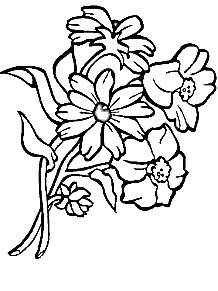 Dibujo para colorear: Ramo de flores (Naturaleza) #160826 - Dibujos para Colorear e Imprimir Gratis