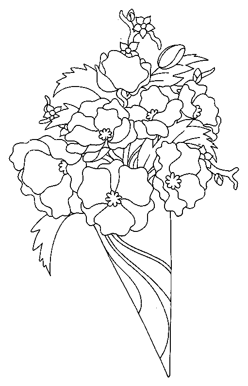 Dibujo para colorear: Ramo de flores (Naturaleza) #160878 - Dibujos para Colorear e Imprimir Gratis