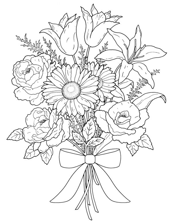 Dibujo para colorear: Ramo de flores (Naturaleza) #160879 - Dibujos para Colorear e Imprimir Gratis