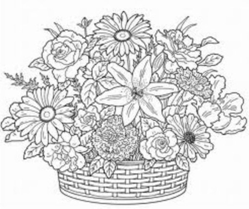 Dibujo para colorear: Ramo de flores (Naturaleza) #160945 - Dibujos para Colorear e Imprimir Gratis
