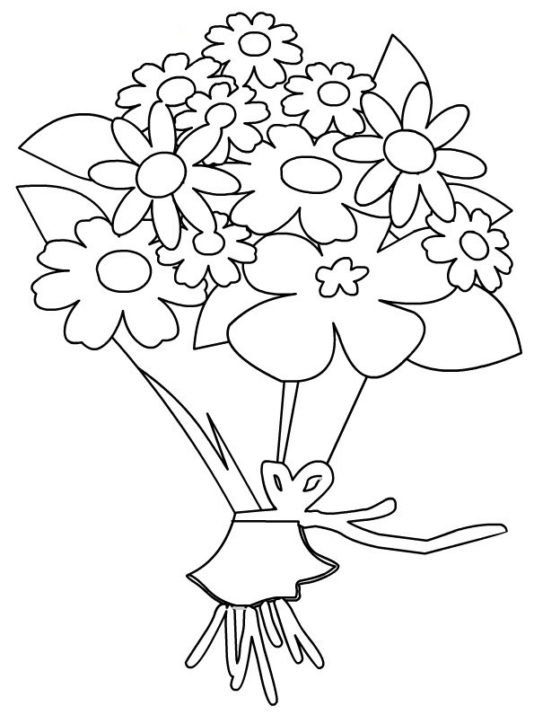 Dibujo para colorear: Ramo de flores (Naturaleza) #160980 - Dibujos para Colorear e Imprimir Gratis