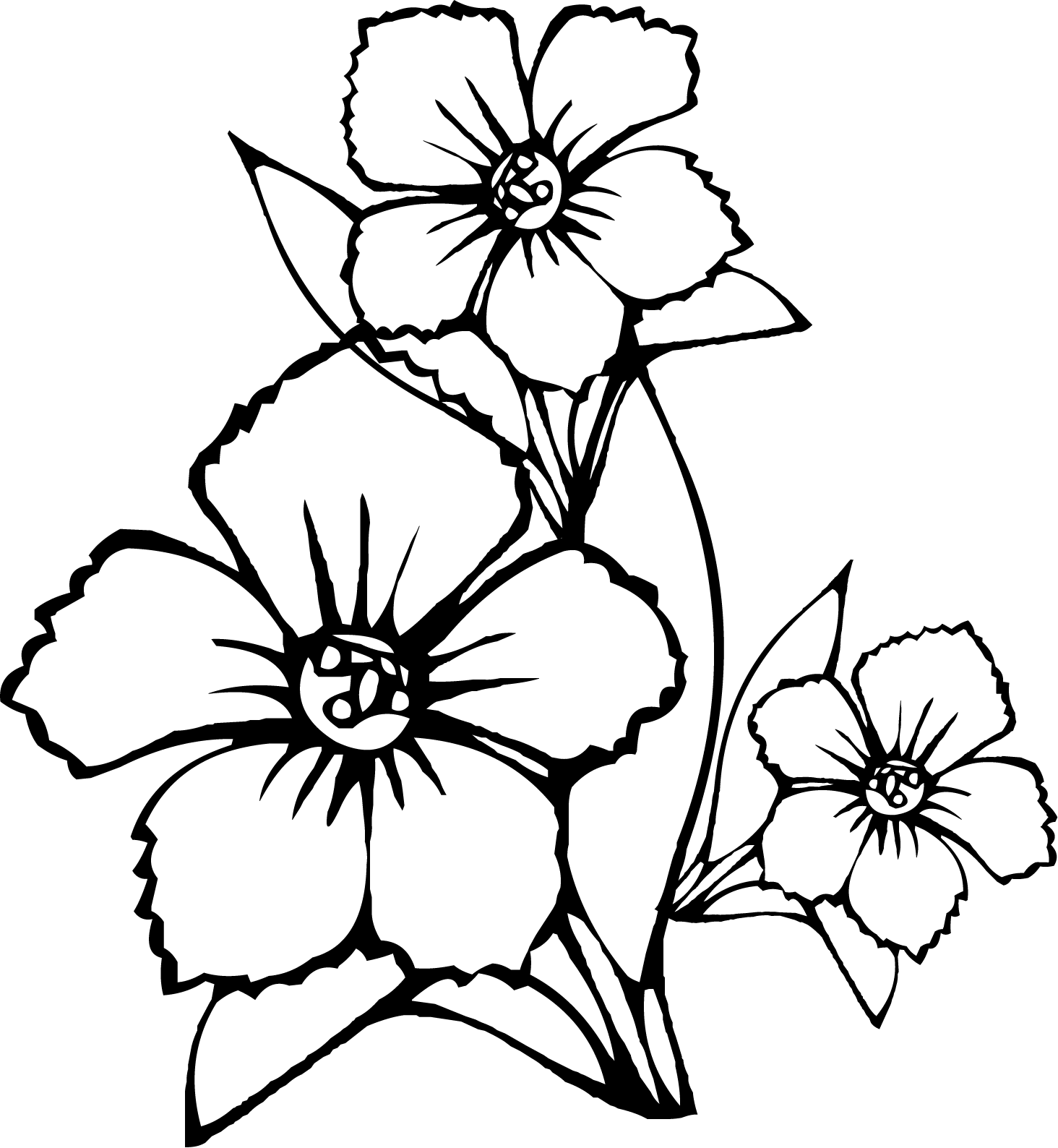 Dibujo para colorear: Ramo de flores (Naturaleza) #161003 - Dibujos para Colorear e Imprimir Gratis