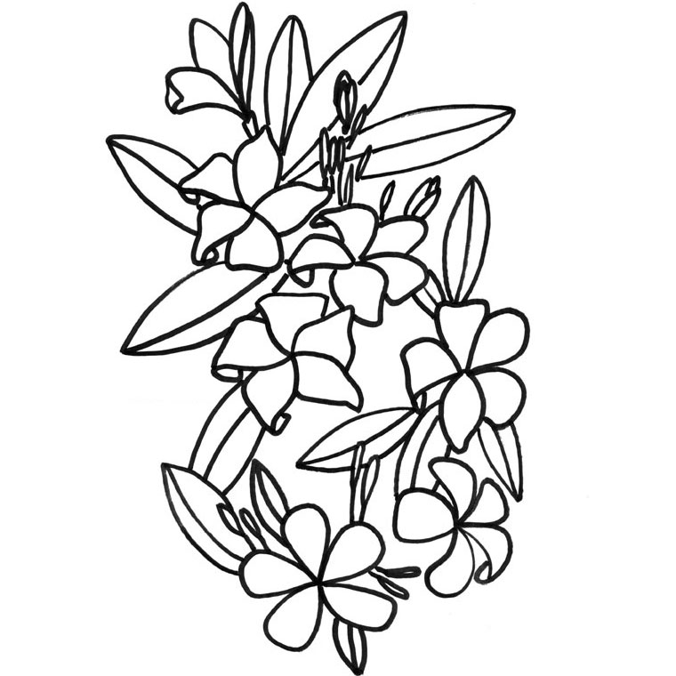 Dibujo para colorear: Ramo de flores (Naturaleza) #161015 - Dibujos para Colorear e Imprimir Gratis
