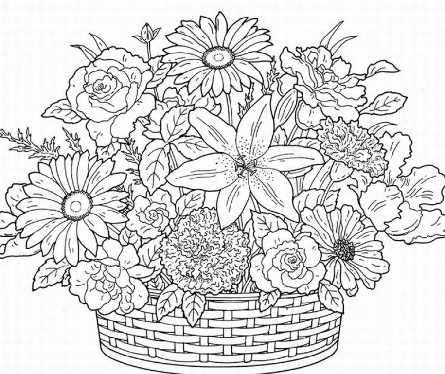 Dibujo para colorear: Ramo de flores (Naturaleza) #161017 - Dibujos para Colorear e Imprimir Gratis