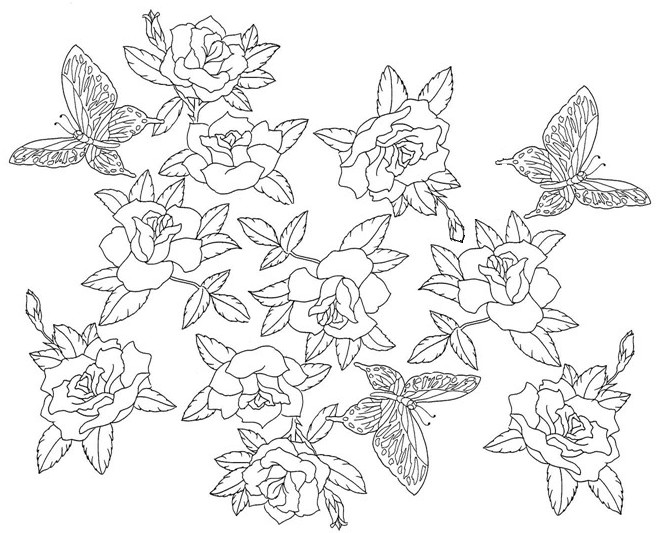 Dibujo para colorear: Rosas (Naturaleza) #161934 - Dibujos para Colorear e Imprimir Gratis