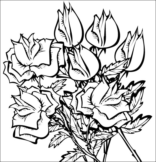 Dibujo para colorear: Rosas (Naturaleza) #162031 - Dibujos para Colorear e Imprimir Gratis