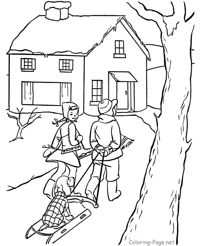 Dibujo para colorear: Temporada de Invierno (Naturaleza) #164424 - Dibujos para Colorear e Imprimir Gratis