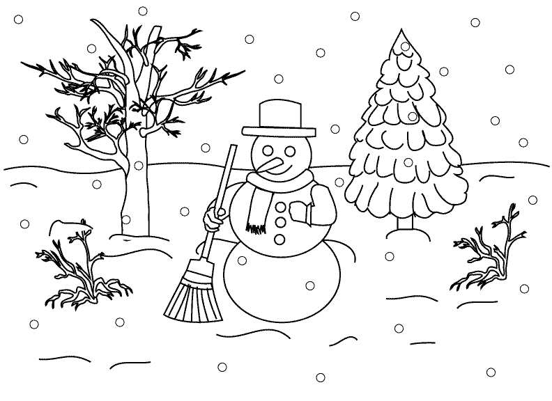 Dibujo para colorear: Temporada de Invierno (Naturaleza) #164453 - Dibujos para Colorear e Imprimir Gratis