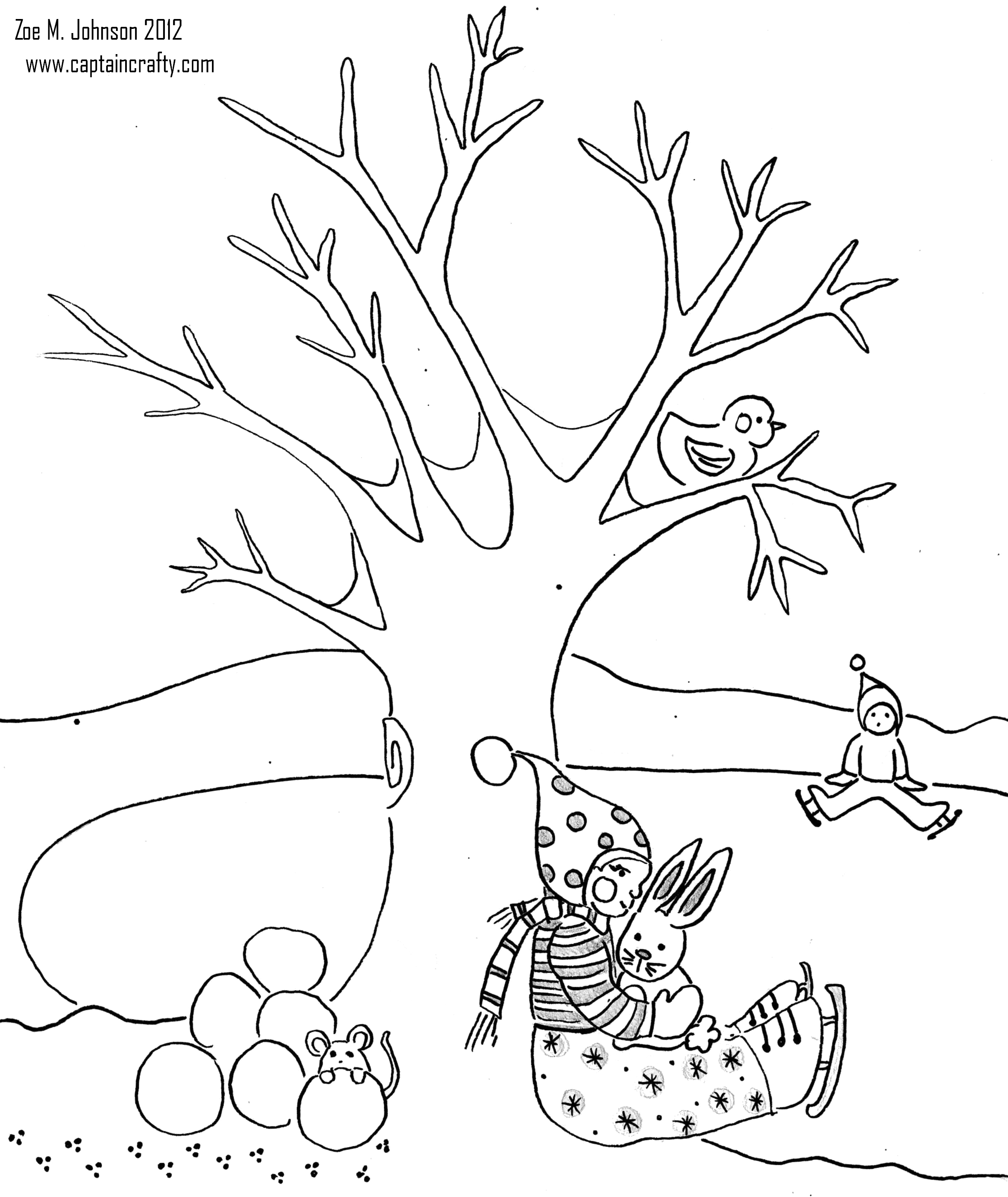 Dibujo para colorear: Temporada de Invierno (Naturaleza) #164469 - Dibujos para Colorear e Imprimir Gratis