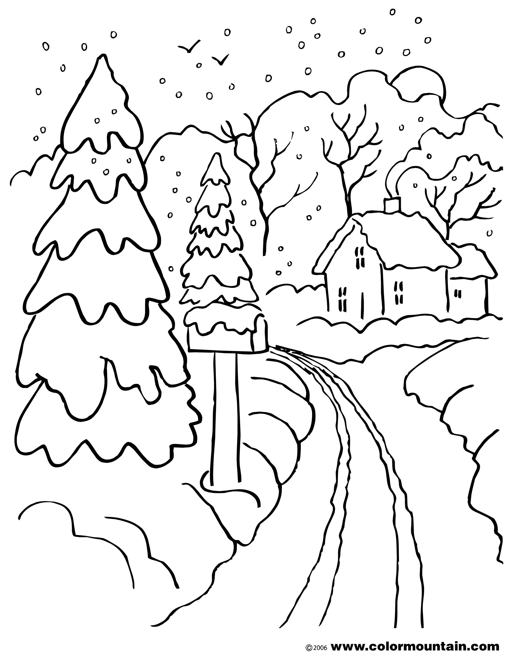 Dibujo para colorear: Temporada de Invierno (Naturaleza) #164512 - Dibujos para Colorear e Imprimir Gratis