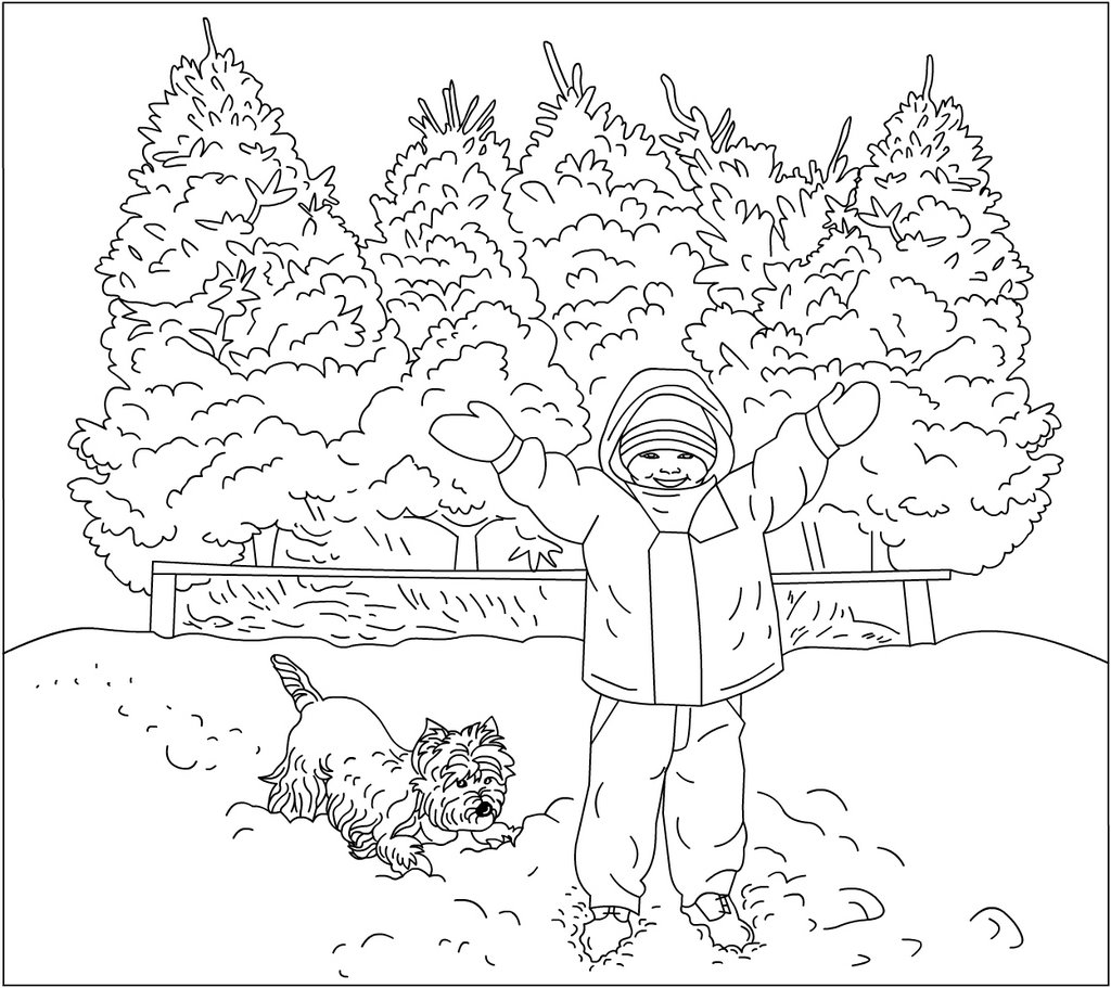 Dibujo para colorear: Temporada de Invierno (Naturaleza) #164528 - Dibujos para Colorear e Imprimir Gratis