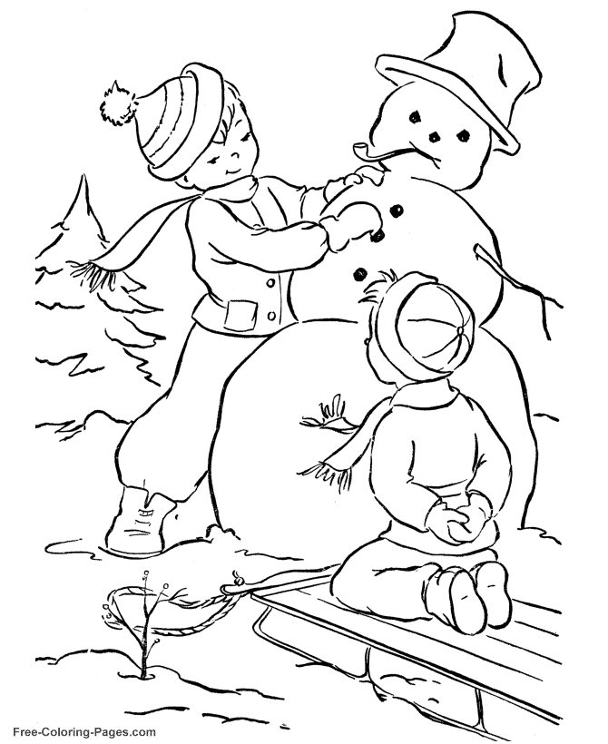 Dibujo para colorear: Temporada de Invierno (Naturaleza) #164651 - Dibujos para Colorear e Imprimir Gratis