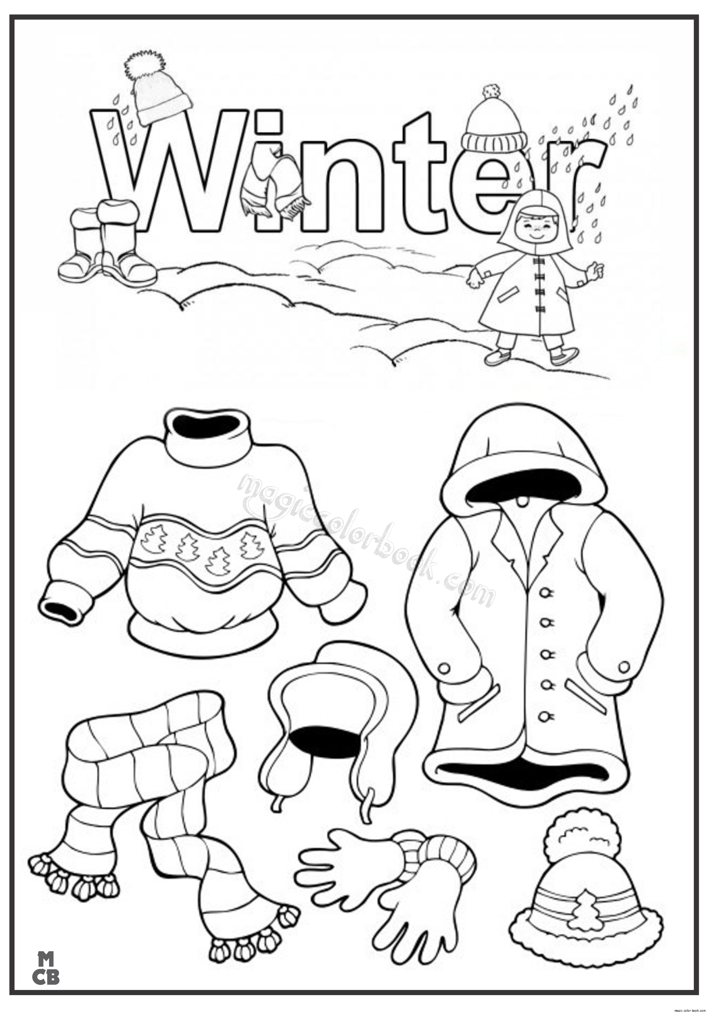 Dibujo para colorear: Temporada de Invierno (Naturaleza) #164723 - Dibujos para Colorear e Imprimir Gratis