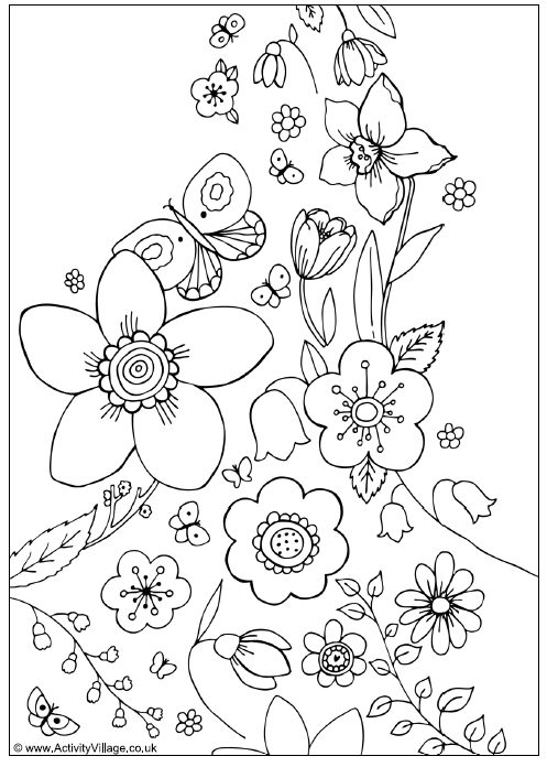 Dibujo para colorear: Temporada de Primavera (Naturaleza) #164861 - Dibujos para Colorear e Imprimir Gratis