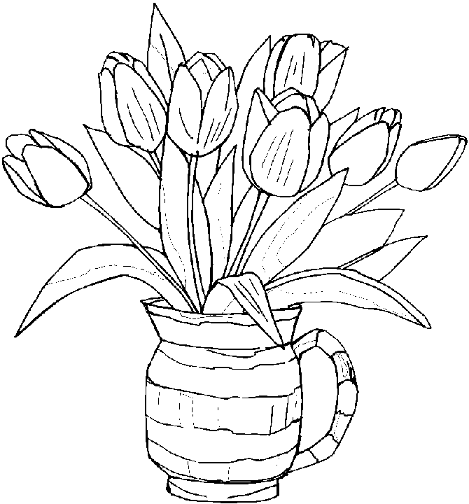 Dibujo para colorear: Tulipán (Naturaleza) #161653 - Dibujos para Colorear e Imprimir Gratis