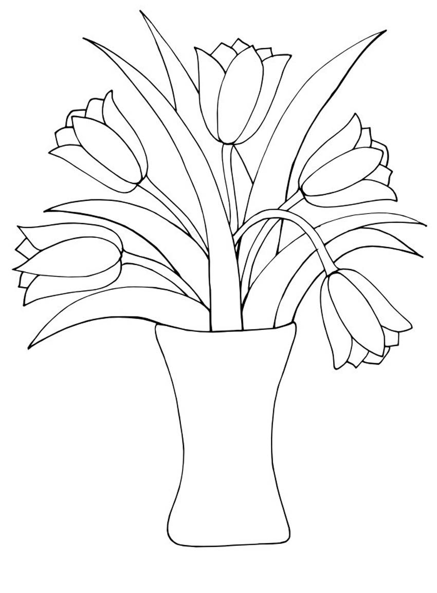 Dibujo para colorear: Tulipán (Naturaleza) #161654 - Dibujos para Colorear e Imprimir Gratis