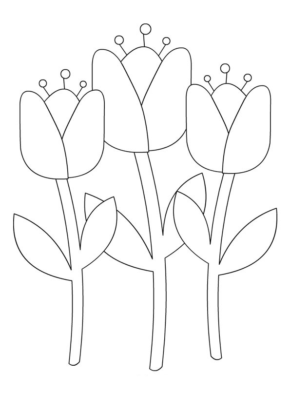 Dibujo para colorear: Tulipán (Naturaleza) #161687 - Dibujos para Colorear e Imprimir Gratis