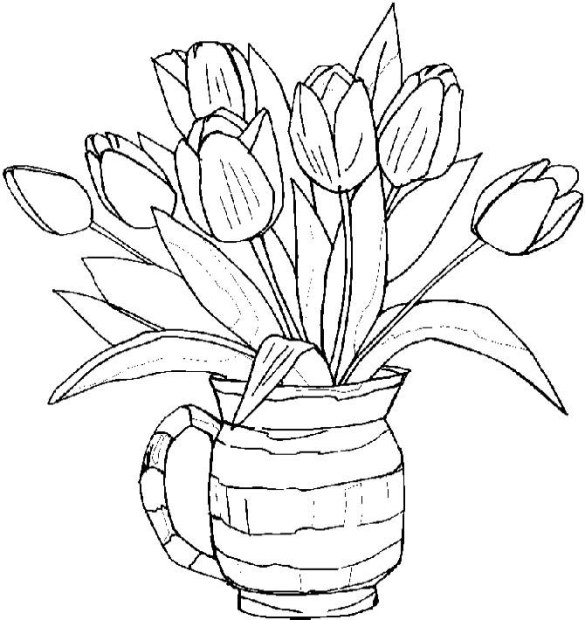 Dibujo para colorear: Tulipán (Naturaleza) #161689 - Dibujos para Colorear e Imprimir Gratis