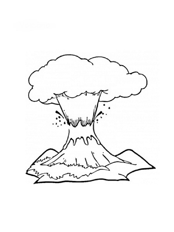 Dibujo para colorear: Volcán (Naturaleza) #166569 - Dibujos para Colorear e Imprimir Gratis