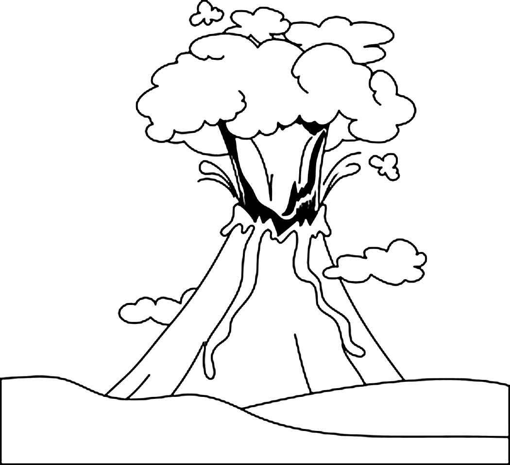 Dibujo para colorear: Volcán (Naturaleza) #166575 - Dibujos para Colorear e Imprimir Gratis