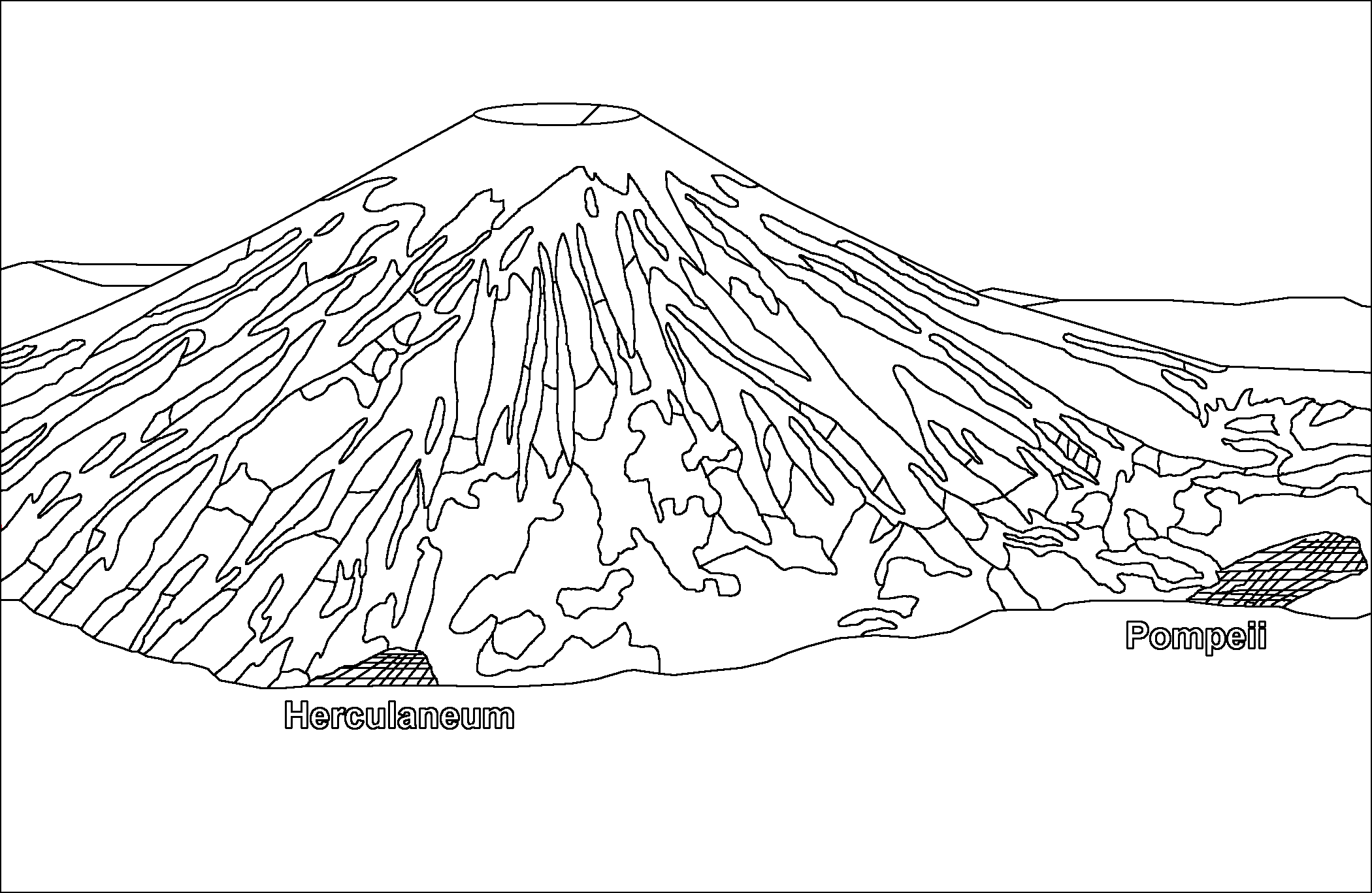 Dibujo para colorear: Volcán (Naturaleza) #166628 - Dibujos para Colorear e Imprimir Gratis