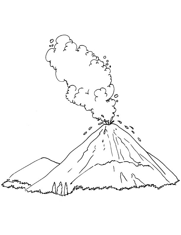 Dibujo para colorear: Volcán (Naturaleza) #166649 - Dibujos para Colorear e Imprimir Gratis