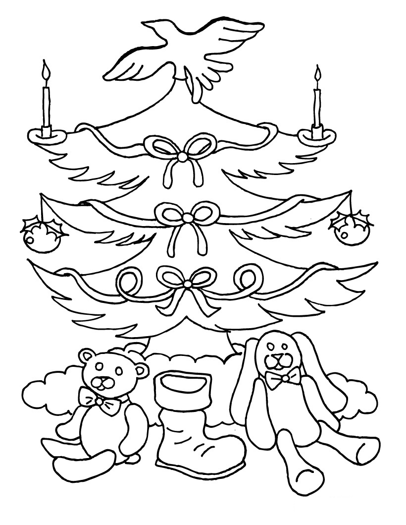Dibujo para colorear: Arbol de Navidad (Objetos) #167537 - Dibujos para Colorear e Imprimir Gratis