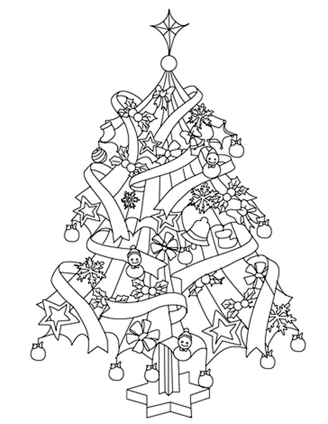 Dibujo para colorear: Arbol de Navidad (Objetos) #167549 - Dibujos para Colorear e Imprimir Gratis