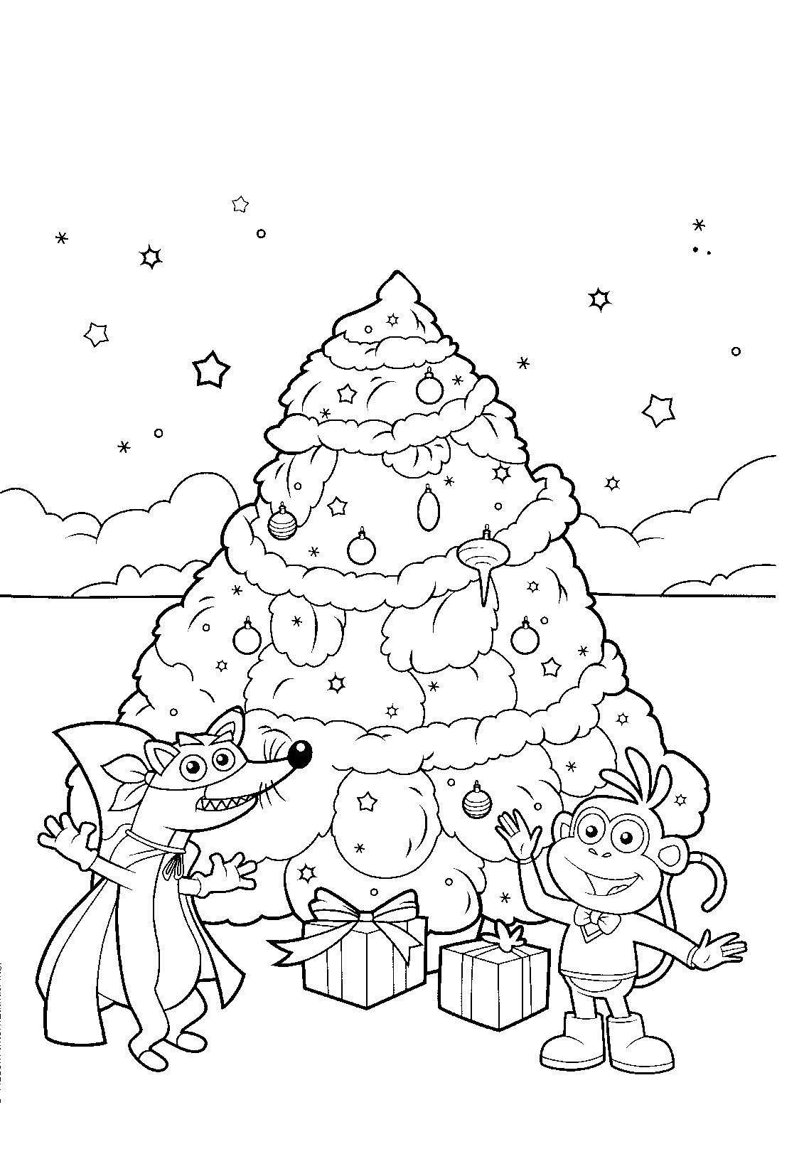 Dibujo para colorear: Arbol de Navidad (Objetos) #167681 - Dibujos para Colorear e Imprimir Gratis