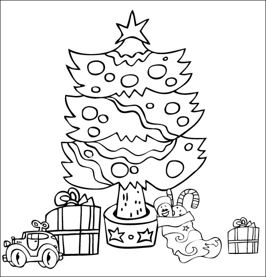 Dibujo para colorear: Arbol de Navidad (Objetos) #167683 - Dibujos para Colorear e Imprimir Gratis